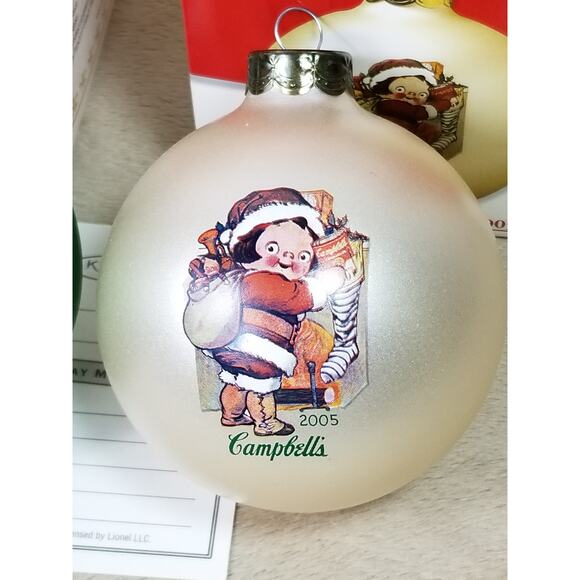 Campbell's Soup Ornament 2006 Green Collector Edition 2005 Cream New x2 Vintage - Picture 3 of 12